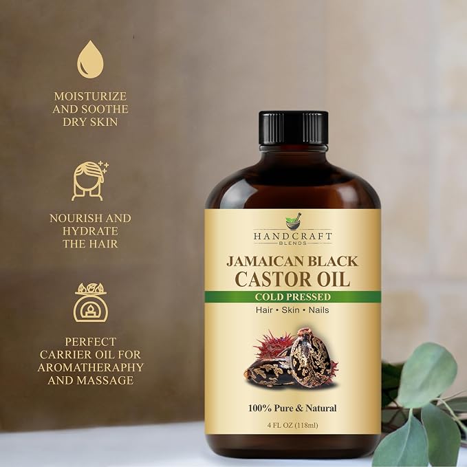 Handcraft Blends Cold-Pressed Jamaican Black Castor Oil 4 Fl Oz | Glass Bottle - Image 6