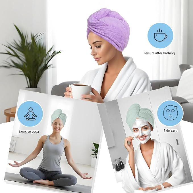 Microfiber Hair Drying Towel Wrap - Image 5