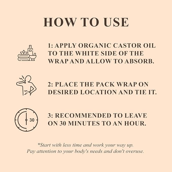 Handcraft Blends Castor Oil Pack Wrap | Organic Castor Oil 16 oz | Reusable - Image 3