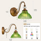 1 Piece Vintage Wall Sconce, 1-Light Matte Antique Brass Finish Wall Sconce - Image 6