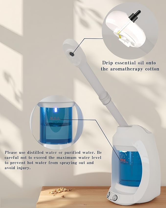 Facial Steamer, Face Steamer for Esthetician and Nano Ionic Portable Ozone Hair - Image 2