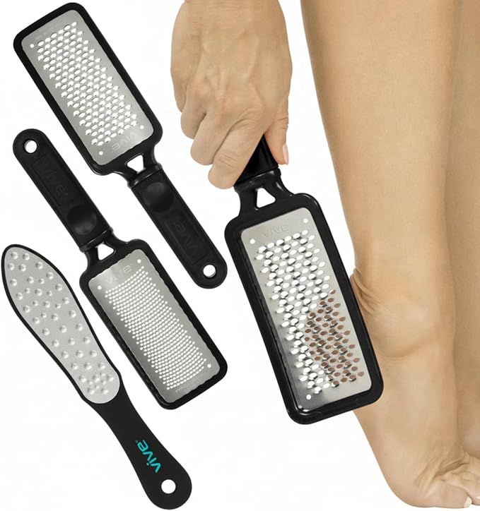 Vive Foot File - Feet Scraper for Dead Skin - Heel Grater, Callus Remover by Vive