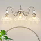 Brushed Nickel Bathroom Vanity Light, 3-Light Nickel Finish Wall Sconce by Unknown