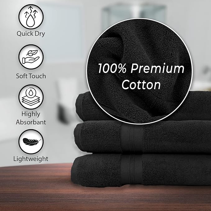 KAHAF COLLECTION 100% Cotton Bath Towels, 24x48 Pack of 6 Towels, Quick Dry - Image 6