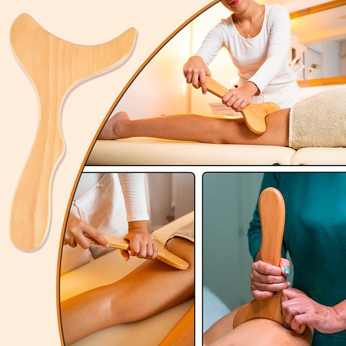 KintKita Wood Therapy Massage Tools 3 in 1, Wooden Lymphatic Drainage Massager - Image 3