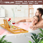 Original Wood Color Foldable Bamboo Bathtub Caddy, Bathtub Tray, Can Place Wine - Image 3