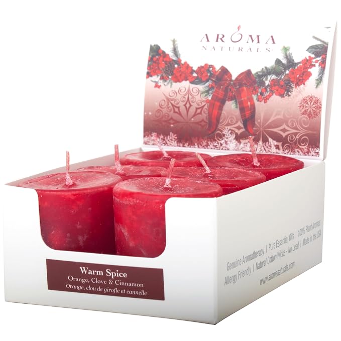 Aroma Naturals Votive Candles Essential Oil, Peace Ruby Holiday by Aroma+Naturals