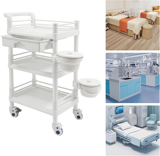 Salon Storage Cart, 3 Tier Rolling Beauty Organizer - Image 8