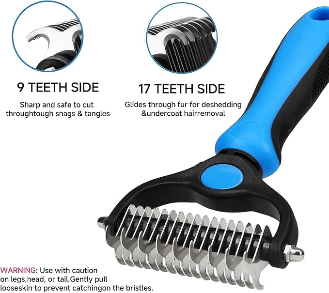 NVNAN 5-in-1 Pet Grooming Kit: Deshedding Rake, Nail Clipper, Grooming Gloves & - Image 4