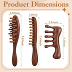 ProSuites 3 Pack Wooden Scalp Massager Tool, Long Handle Head Massage Scalp Loc - Image 3
