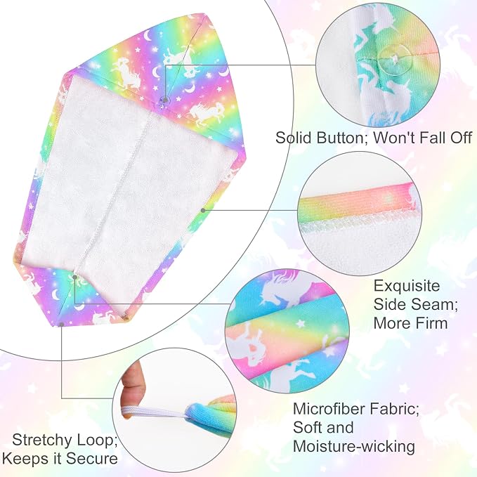 Microfiber Hair Towel Wrap for Kids 2 Pack Quick Drying Hair Towels - Image 4