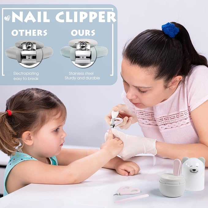 Baby Nail Clippers Set with Cute Case, Infant Fingernail and Toenail File Kit - Image 4