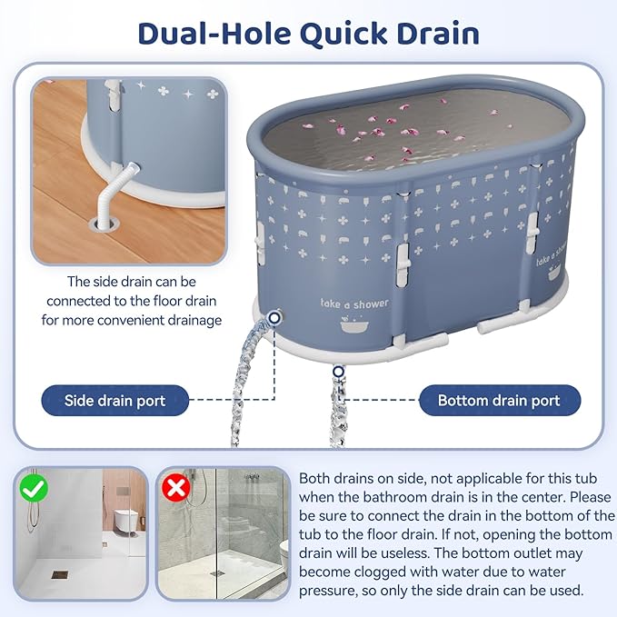 Portable Bathtub, Foldable Bathtub No Installation, Freestanding Shower Bathtubs - Image 4