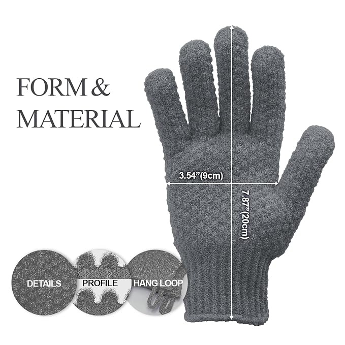 Evridwear Exfoliating Dual Texture Bath Gloves - Image 2