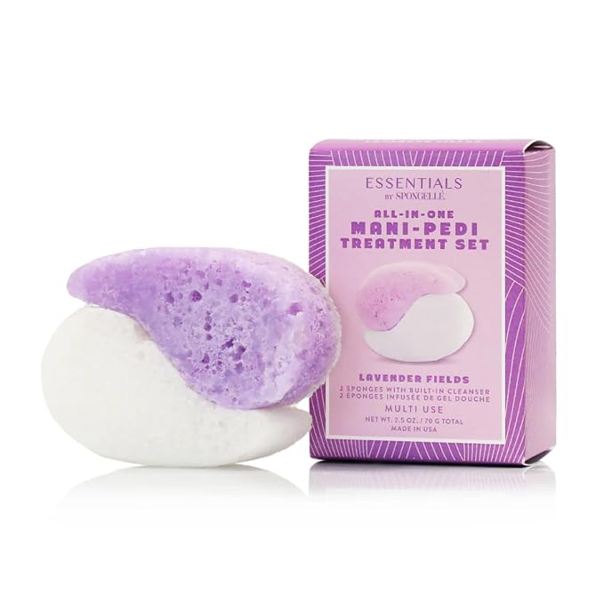 Spongellé Essentials Lavender Fields Mani/Pedi Buffer | Exfoliating Foot & Nail by Spongell%C3%A9
