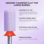 MelodySusie Ceramic Nail Drill Bits, 3/32'' Chamfer Flat Top Large Barrel Bits - Image 3