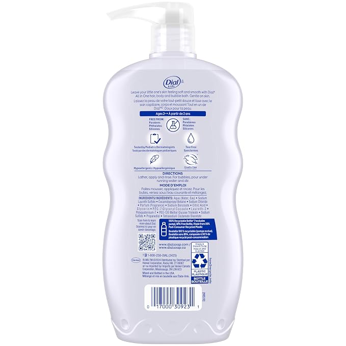 Dial Kids 3-in-1 Body+Hair+Bubble Bath, Lavender Scent, 24 fl oz - Image 6