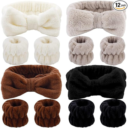 12PCS Spa Microfiber Headband and Wrist Towels by Tihebax