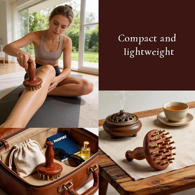 29-Teeth Copper Gua Sha Massage Comb, Meridian Massage Brush - Image 6