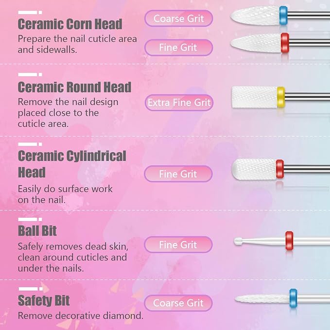 Depvko 21Pcs Nail Drill Bits Set - Image 3