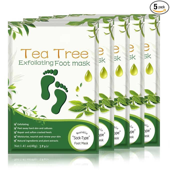 Liefiet Foot Peeling Mask 5 Pack, Foot Mask Remove Dead Skin, Rough Callus and by Liefiet