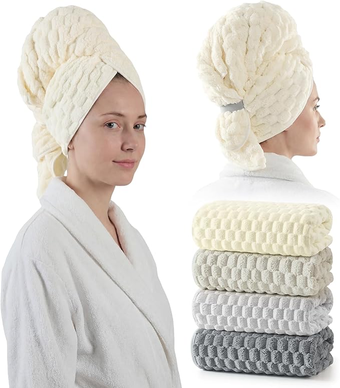 REDKISS 4 Pack Extra Large Hair Towels by REDKISSOnline