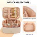 OCHEAL Beige Makeup Bag, Travel Makeup Organizer Bag, Large Capacity Cosmetic - Image 2
