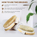 POPCHOSE Dry Brushing Body Brush, Natural Bristle Dry Skin Exfoliating Brush - Image 5
