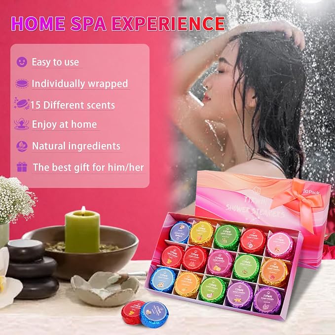 Shower Steamers Aromatherapy 30 Pack Shower Bombs - Image 6