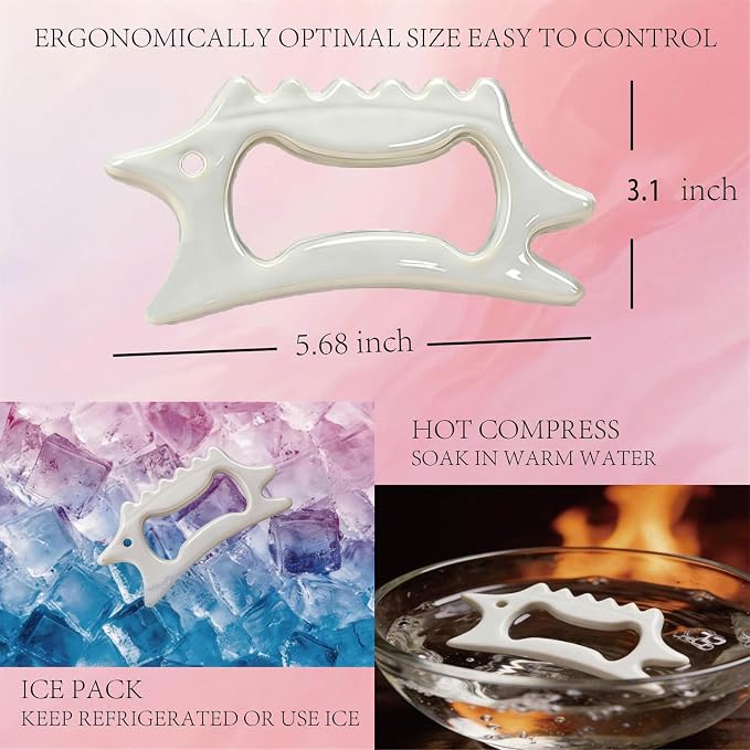 Ceramic Gua Sha Facial Tools Lymphatic Drainage Massager Body Guasha Tool - Image 6
