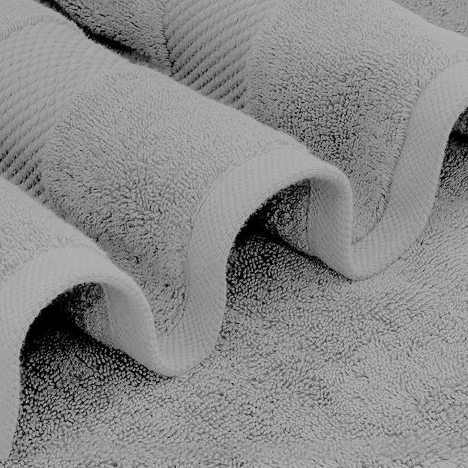 White Classic Luxury Bath Towels Set of 4 Large - Image 3