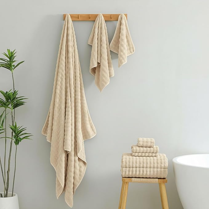 KBY Bath Towels Set 6 Piece 40x80 Inches，2 Extra Large Bath Sheets 2 Hand - Image 4