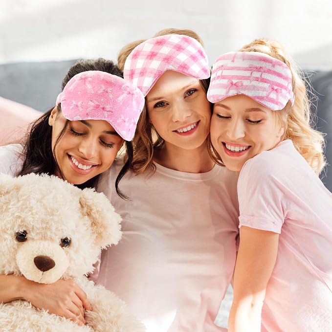 Cuffbow 6 Pack Plush Sleep Mask Set, Cute Plush Eye Masks - Image 6