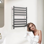 Heated Wall Mounted Electric Towel Warmer Rack, Timer & Temperature Control - Image 5