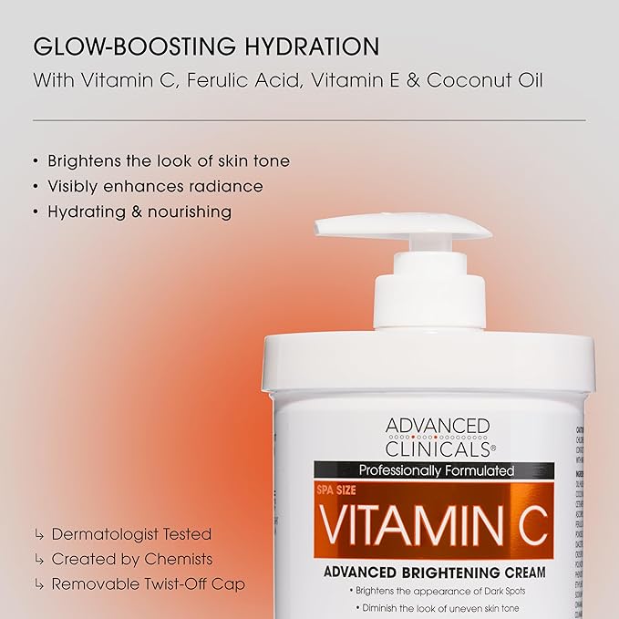 Advanced Clinicals Vitamin C Cream Visibly Brightening Body Lotion | Vitamin C - Image 2