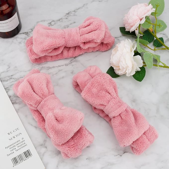 Ondder Spa Headband for Washing Face 8 Pack Dark Pink Skincare Headbands for - Image 7