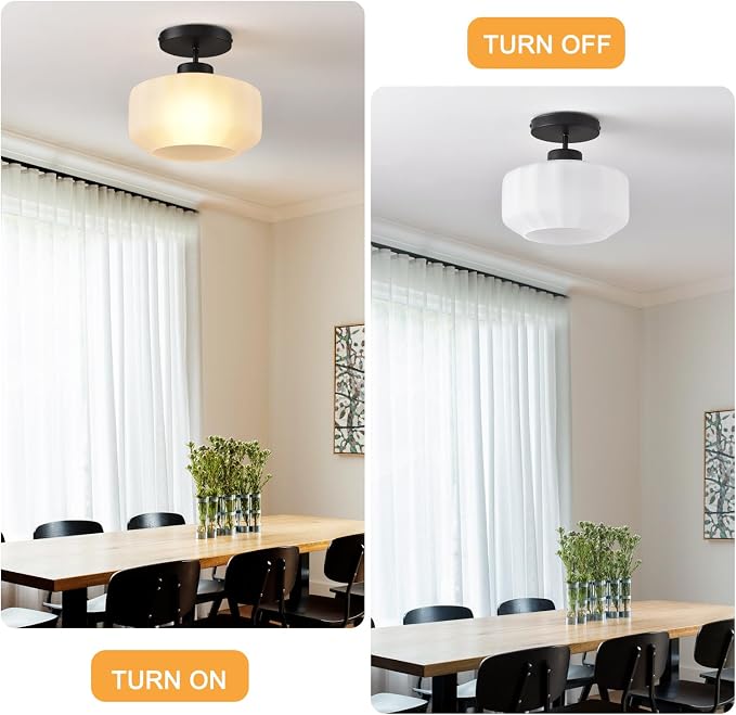 Industrial Black Matte Light Fixtures Ceiling Mount, - Image 9