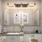 Tipace Vintage Vanity Light Fixture, 5-Light Industrial Black & Gold Bathroom - Image 6