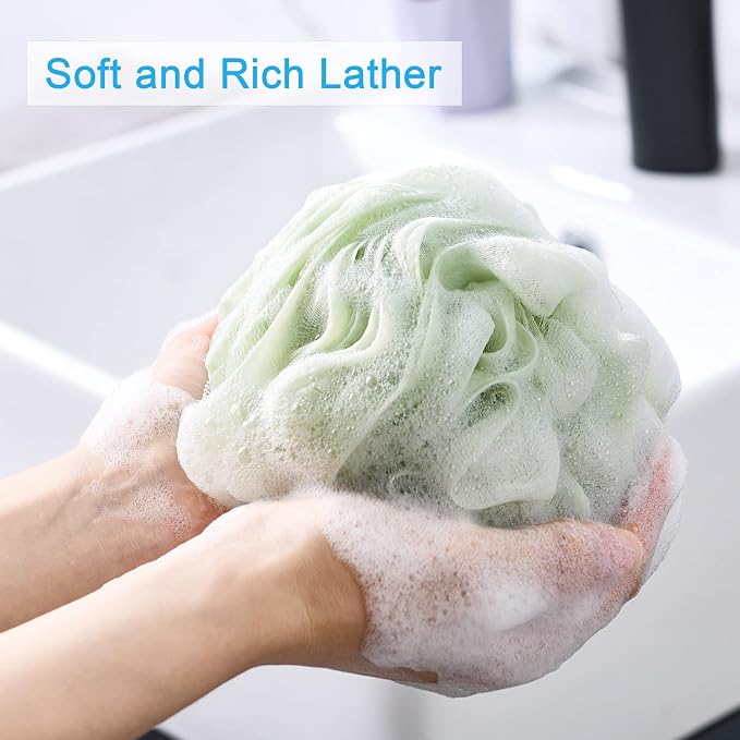 AmazerBath Loofah Sponge 60g/Piece, Exfoliating Bath Sponge Body Scrubber - Image 2