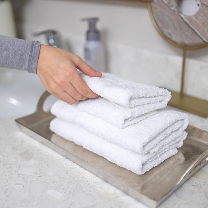 Hawmam Linen White Hand Towels for Bathroom, 16x29 Inch, Premium Turkish Cotton - Image 6