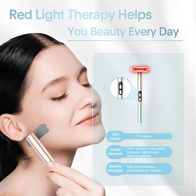 Red-Light-Therapy，Led Facial Light Therapy 7 Colors Eye Beauty Wand Face - Image 4