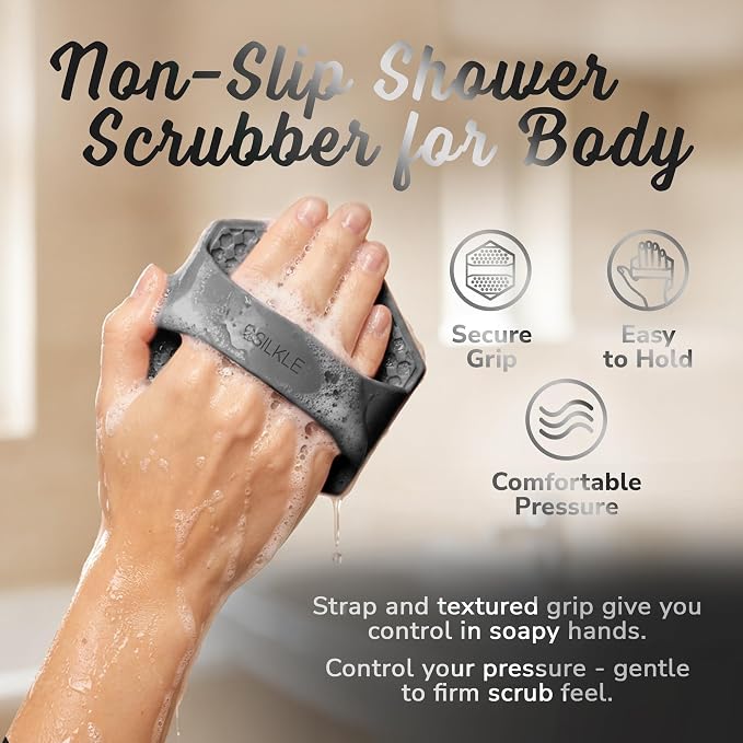 SILKLE Silicone Body Scrubber – Gentle Exfoliating Shower Scrubber - Image 4