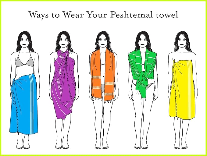 HAVLULAND Turkish Beach Towel Oversized 40"x 72" 100% Turkish Cotton, Sand Free - Image 6