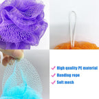 10 Pcs Bath Loofah Shower, Small Mesh Sponge Pouf Colorful Exfoliating Scrubber - Image 6