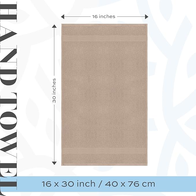White Classic Luxury Taupe Hand Towels - Image 4