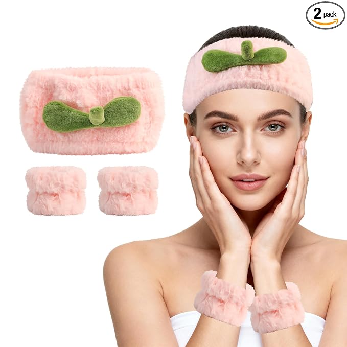 PERFECTSIGHT Spa Headband for Washing Face, Cute Wristband Hair Band Set for by PERFECTSIGHT