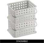 iDesign Plastic Handle-Portable Shower Caddy-Set of 3-Light Gray Basket - Image 5