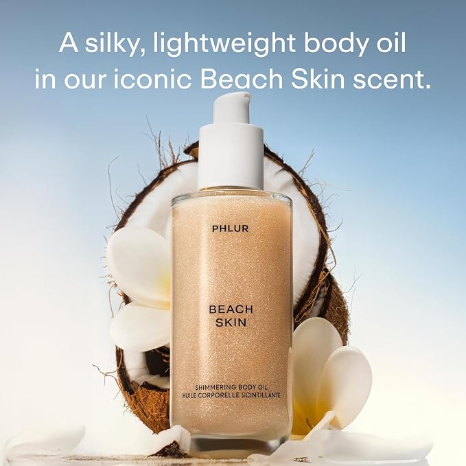 PHLUR Beach Skin Shimmering Body Oil, 4 Fl Oz – Coconut, Vanilla & Sandalwood - Image 2