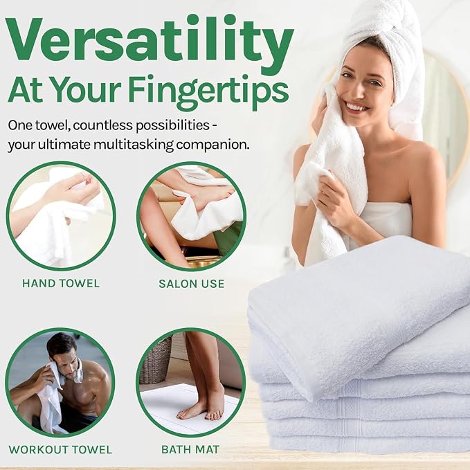 Towels N More 6 Pack 20"X40" Small Light Weight Gym Towels or Can be Used as - Image 6