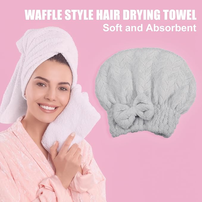 VOCOSTE Diamond Shape Hair Drying Towel Dry Cap, Quick Drying, Lightweight - Image 2